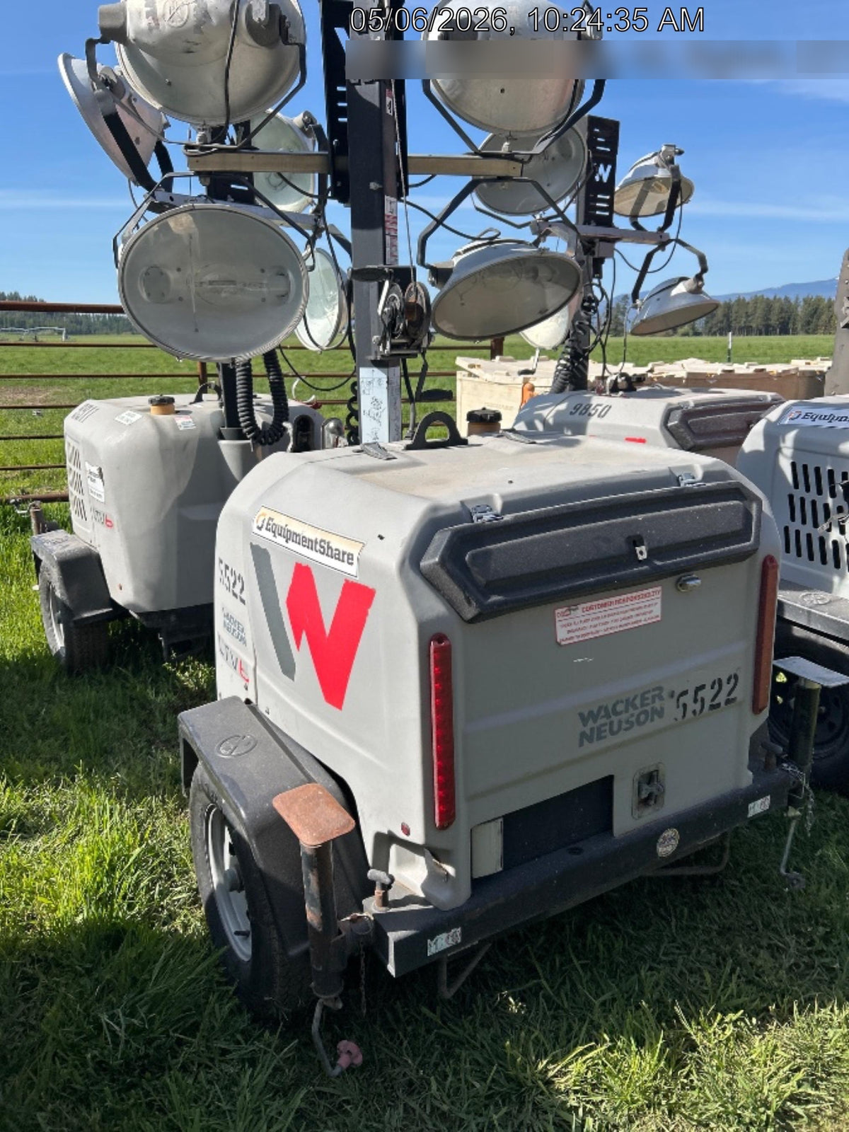 2017 Wacker Neuson LTV6L-MH Wacker Neuson 6 kW Towable Light Generator