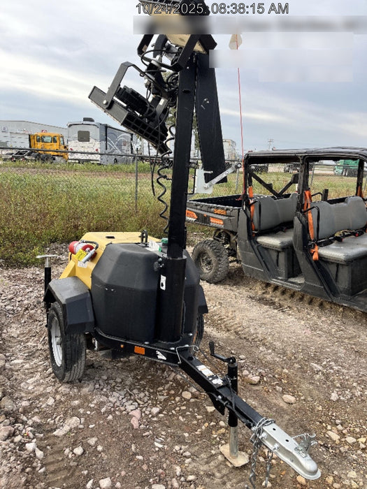 2022 Allmand NLV3GR (4) LED Light Fixture 350W, 23' Vertical Mast, 3kW Prime, Towable, Deep Sea L401, Leveling Jacks, Yanmar T4F 5.8hp