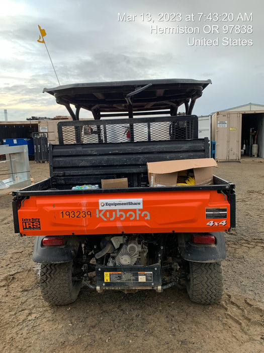 2021 Kubota RTV-X1140W-H Plastic Canopy, Windshield Acrylic Clear, LED Strobe Light, Wire Harness Kit, Back up Alarm