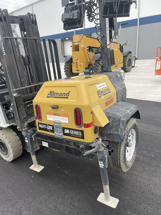 2021 Allmand NLV3GR (4) LED Light Fixture 350W, 23' Vertical Mast, 3kW Prime, Towable, Deep Sea L401, Leveling Jacks, Yanmar T4F 5.8hp