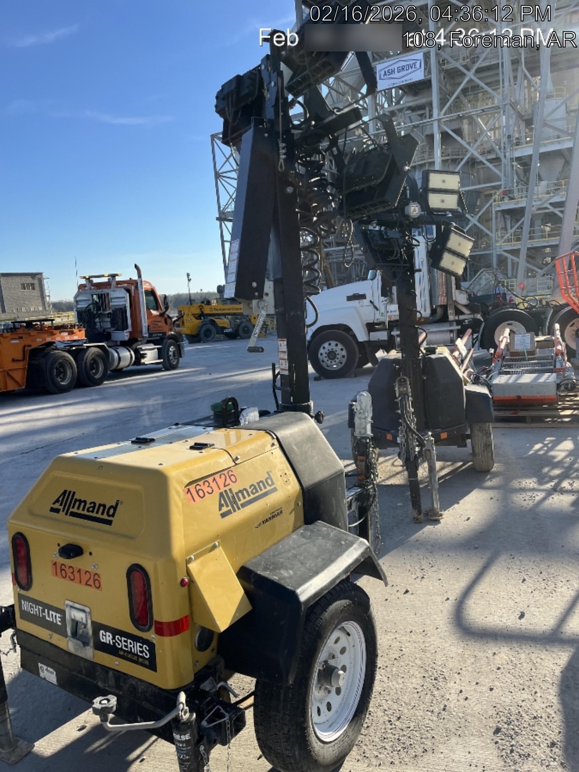 2021 Allmand NLV3GR (4) LED Light Fixture 350W, 23' Vertical Mast, 3kW Prime, Towable, Deep Sea L401, Leveling Jacks, Yanmar T4F 5.8hp
