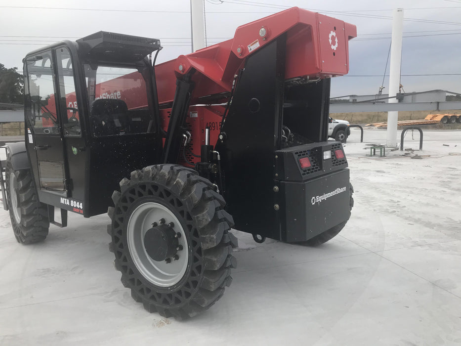 2020 Manitou MTA8044 74hp T4F, Cab/Heat/Air, Cab and Boom LED work lights, Auxiliary Hydraulics, Solid Tires, Amber strobe, Lift Hook w/66" Carriage, 60" Forks