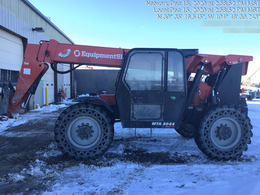 2020 Manitou MTA8044 74hp T4F, Cab/Heat/Air, Cab and Boom LED work lights, Auxiliary Hydraulics, Solid Tires, Amber strobe, Lift Hook w/66" Carriage, 60" Forks