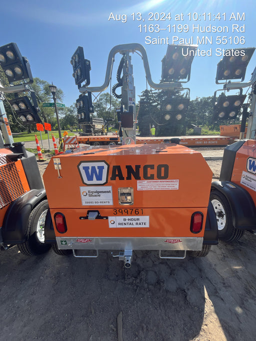 2024 Wanco WLTT-4MM4K Diesel, Deep Sea Controller, Shore Power Plug, Auto Start, (4) 350W LED Floodlights, 4kW Generator, 60 Gal Fuel Tank, 2" Ball, T3