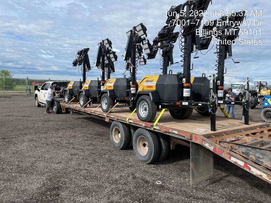 2022 Allmand NLV3GR (4) LED Light Fixture 350W, 23' Vertical Mast, 3kW Prime, Towable, Deep Sea L401, Leveling Jacks, Yanmar T4F 5.8hp