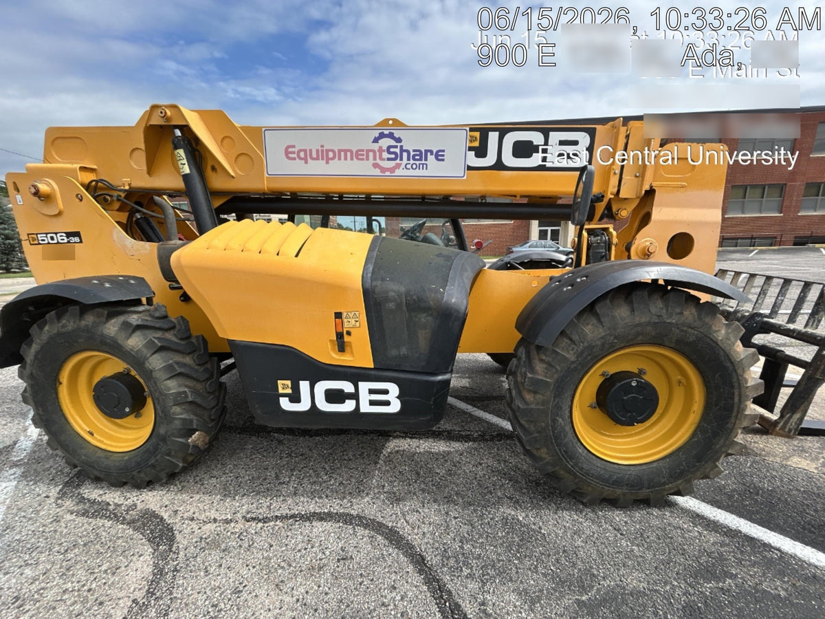 2019 JCB 506-36 Canopy, 74 HP, Foam Filled Tires, STD Worklight, Beacon, Aux Hydraulics, Lifting Eye, Back up Alarm 48" Carriage/48" Forks