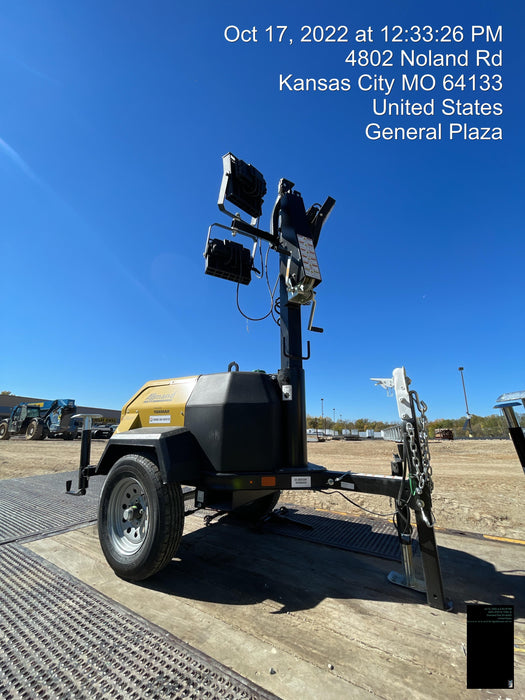 2022 Allmand NLV3GR (4) LED Light Fixture 350W, 23' Vertical Mast, 3kW Prime, Towable, ES Decals, T3