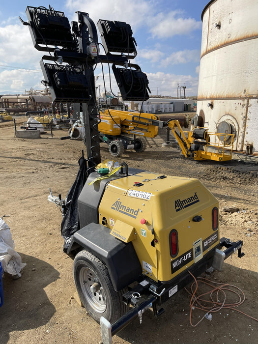 2022 Allmand NLV3GR (4) LED Light Fixture 350W, 23' Vertical Mast, 3kW Prime, Towable, ES Decals, T3