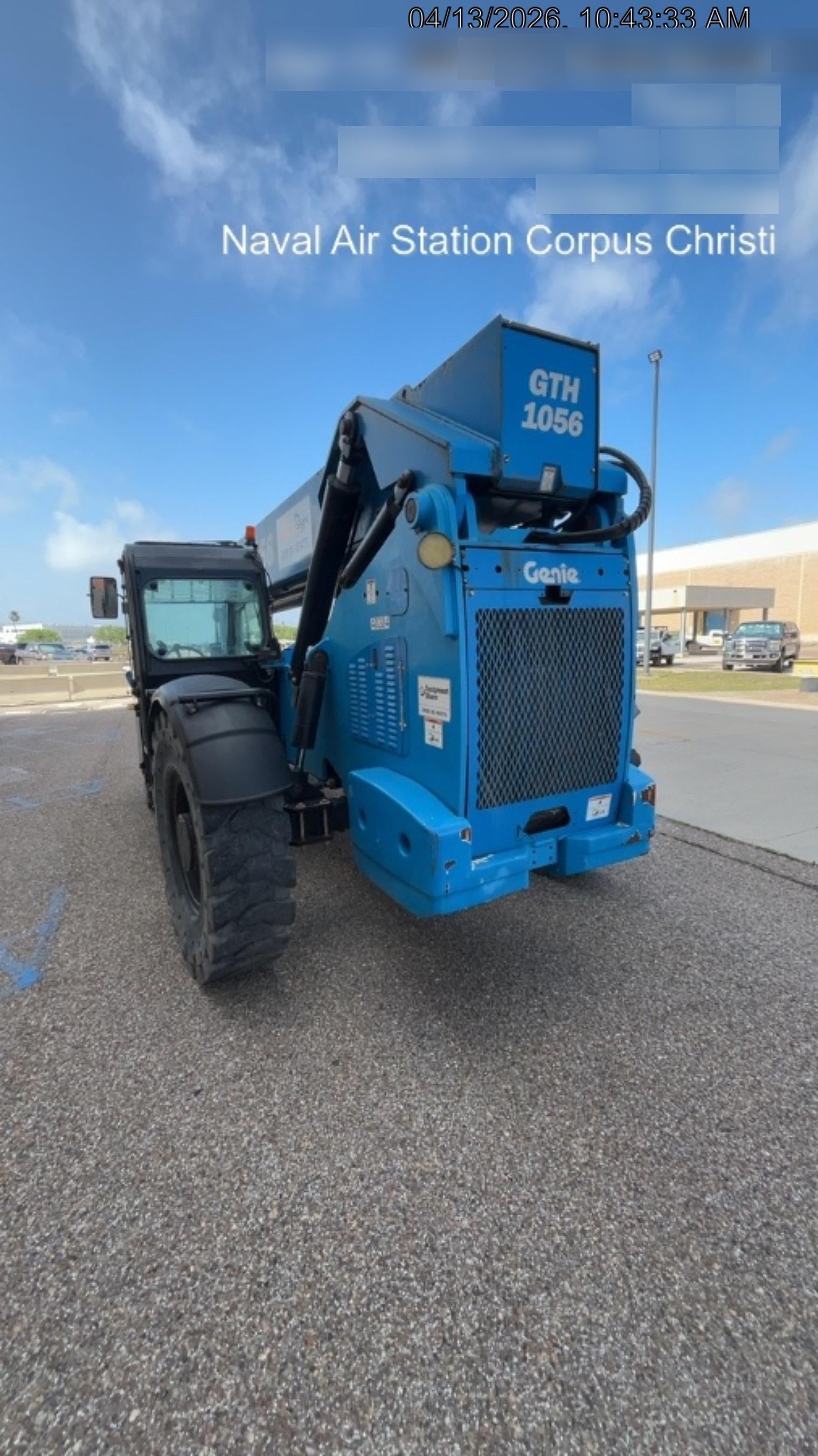 2019 Genie GTH-1056 Cab/Heat/AC, Solid RT Tires, LED Work Lights, Beacon 60" QA Carriage, 60" Forks