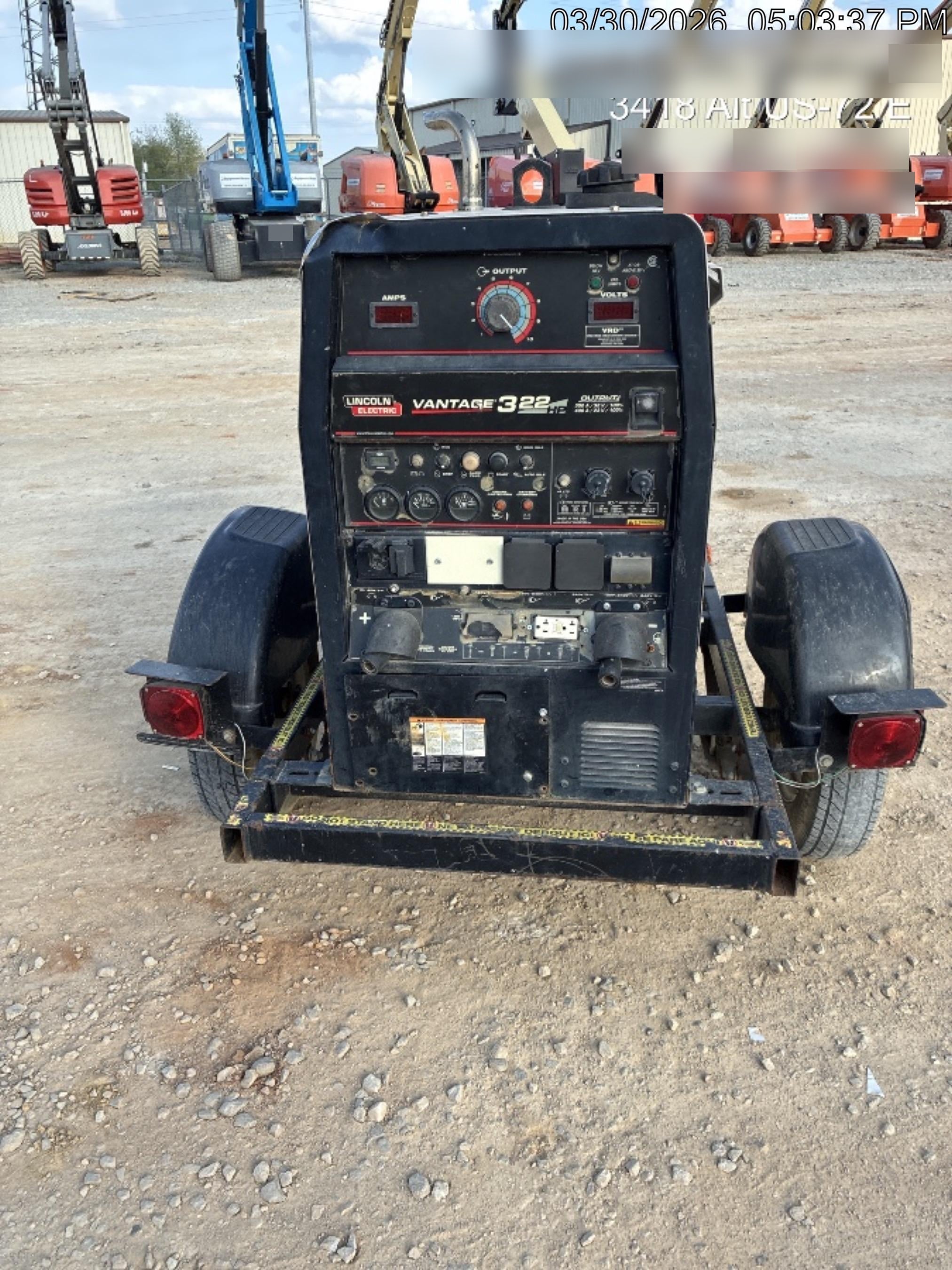 2020 Lincoln Electric Vantage 322 Welder Ready-Pak 3, w/ GPS & Decals (includes trailer, cable rack, fender light kit)
