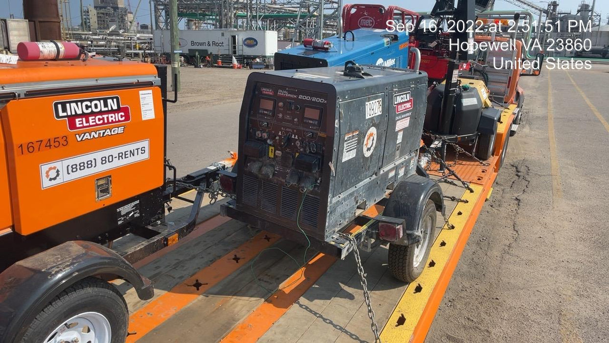 2021 Lincoln Electric Dual Maverick 200/200X Ready Pak 3, Includes Trailer, Cable Rack, Fender Light Kit