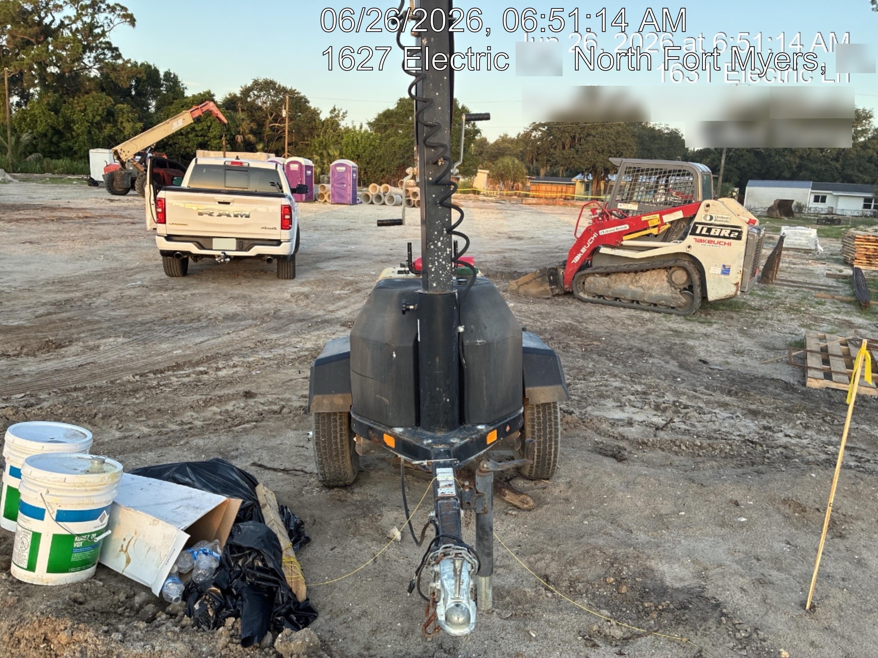 2022 Allmand NLV3GR (4) LED Light Fixture 350W, 23' Vertical Mast, 3kW Prime, Towable, Deep Sea L401, Leveling Jacks, Yanmar T4F 5.8hp
