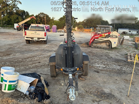 2022 Allmand NLV3GR (4) LED Light Fixture 350W, 23' Vertical Mast, 3kW Prime, Towable, Deep Sea L401, Leveling Jacks, Yanmar T4F 5.8hp