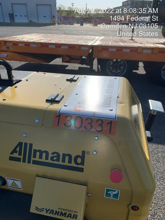 2021 Allmand NLV3GR (4) LED Light Fixture 350W, 23' Vertical Mast, 3kW Prime, Towable, Deep Sea L401, Leveling Jacks, Yanmar T4F 5.8hp