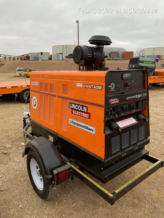 2021 Lincoln Electric Vantage 549X Ready Pak 3, ORANGE (includes trailer, cable rack, fender light kit)