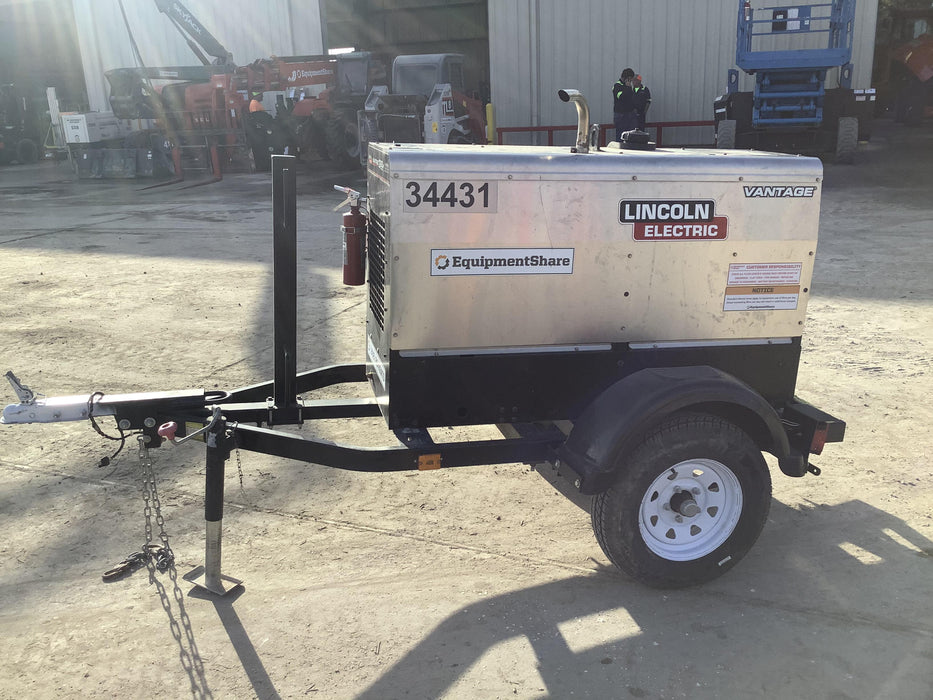 2019 Lincoln Electric Vantage 322 Welder Ready-Pak 3, Two wheel trailer, Fender and Light kit, Cable Rack