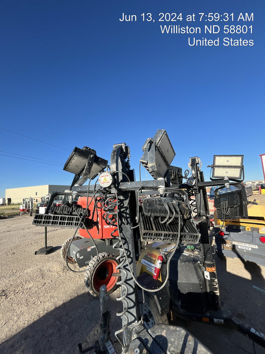 2022 Allmand NLV3GR (4) LED Light Fixture 350W, 23' Vertical Mast, 3kW Prime, Towable, ES Decals, T3