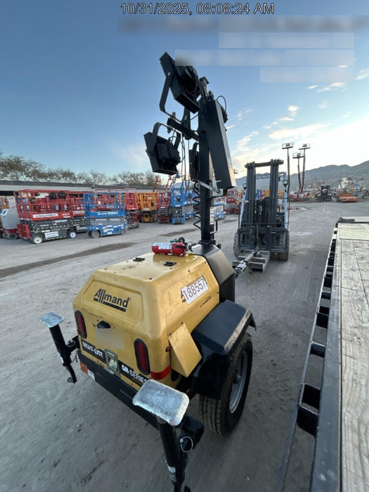 Allmand NLV3GR (4) LED Light Fixture 350W, 23' Vertical Mast, 3kW Prime, Towable, Deep Sea L401, Leveling Jacks, Yanmar T4F 5.8hp