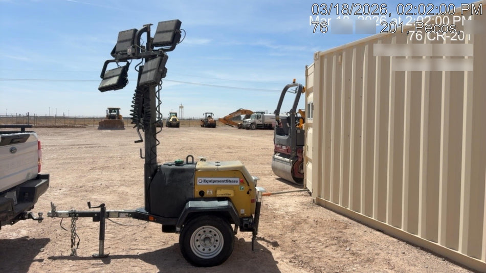 2022 Allmand NLV3GR (4) LED Light Fixture 350W, 23' Vertical Mast, 3kW Prime, Towable, ES Decals, T3
