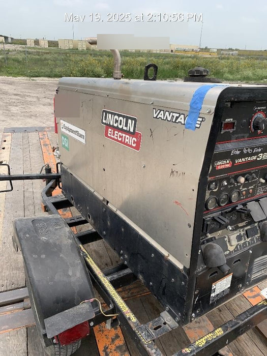 2019 Lincoln Electric Vantage 322 Ready-Pak 3, Two Wheel Trailer, Fender and Light Kit, Cable Rack