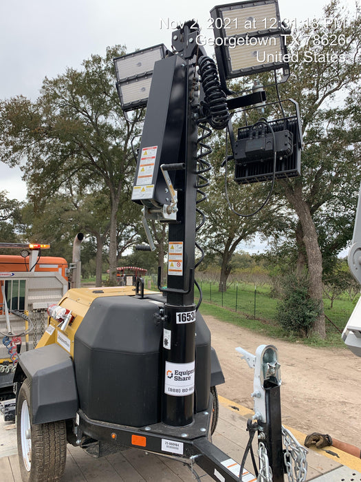 2021 Allmand NLV3GR (4) LED Light Fixture 350W, 23' Vertical Mast, 3kW Prime, Towable, Deep Sea L401, Leveling Jacks, Yanmar T4F 5.8hp