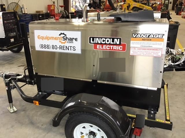 2018 Lincoln Electric Vantage 322 Lincoln Vantage 322 Welder Ready Pak 3 - Vantage 322, Trailer, Fender and light kit, Cable rack