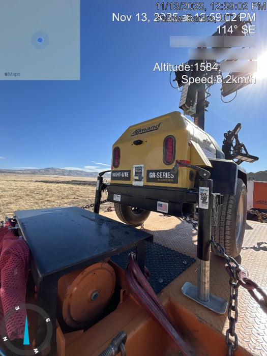 2022 Allmand NLV3GR (4) LED Light Fixture 350W, 23' Vertical Mast, 3kW Prime, Towable, ES Decals, T3