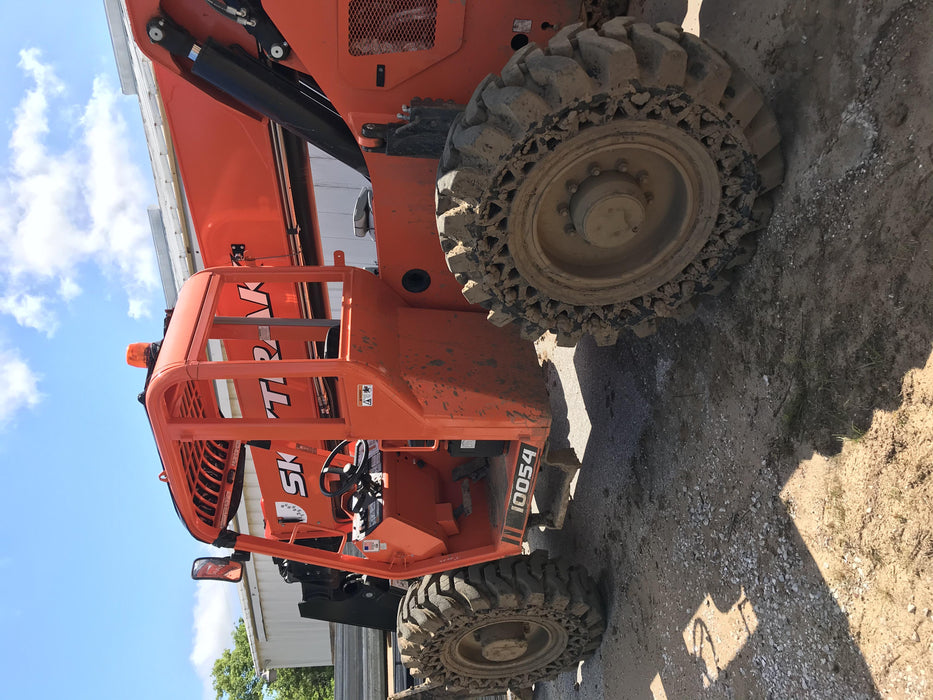 2018 Skytrak 10054 Skytrak 10054 10K Telehandler w/Open ROPS Solid Tires, LED Work Lights, Rotating Beacon, 60" Carriage/60" Forks