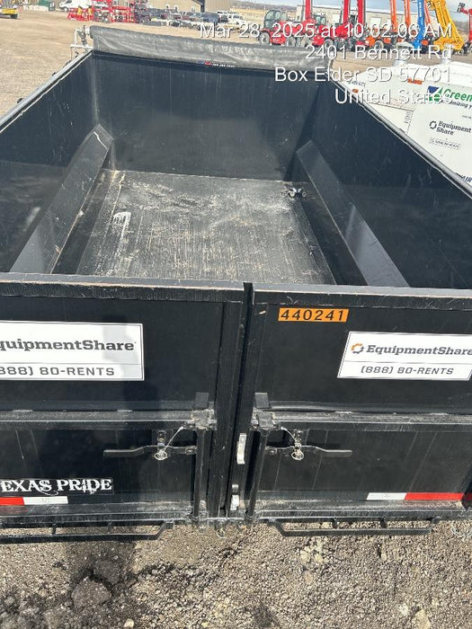 2024 TEXAS PRIDE TRAILERS 14'L x 7'W 5 Cu Yd Trunnion Hydraulic Dump
