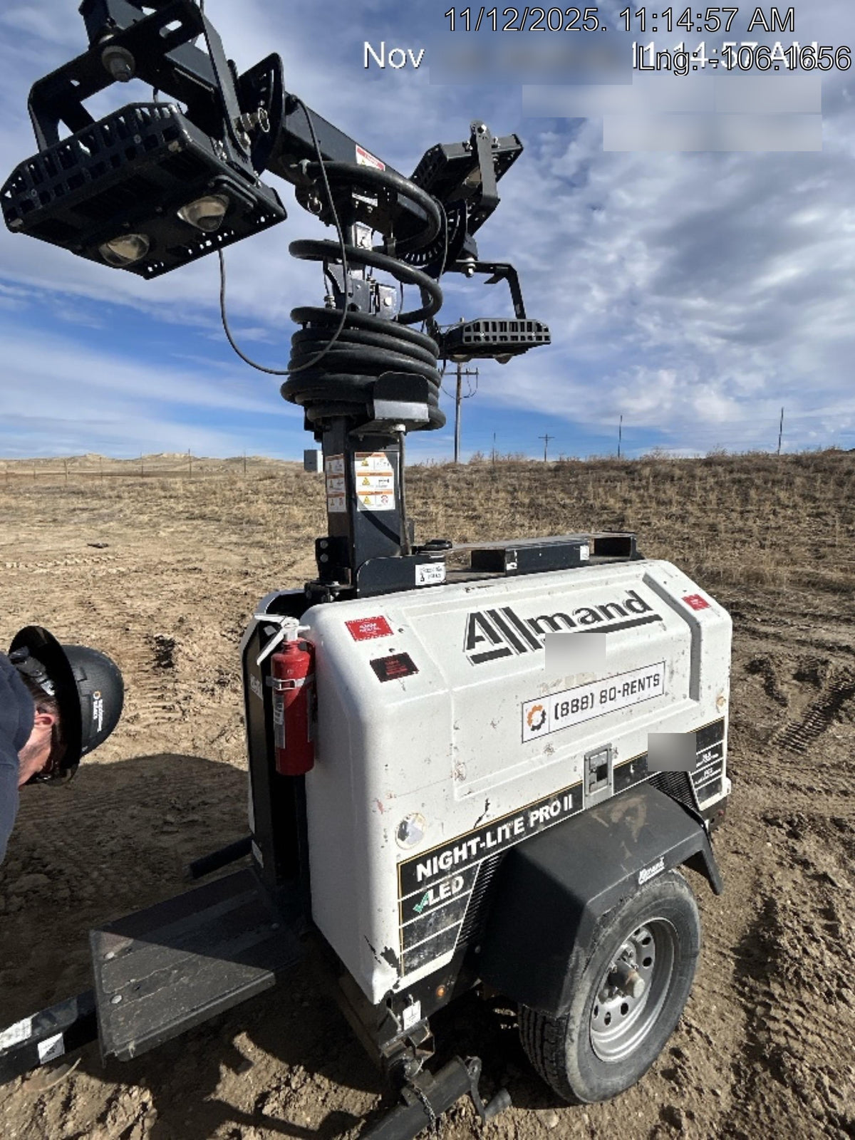 Allmand Bros. Night-Lite Pro II Allmand Night-Lite Pro II Allmand Night-Lite Pro II 8 kW Light Tower w/Kubota Engine, LED Light Package