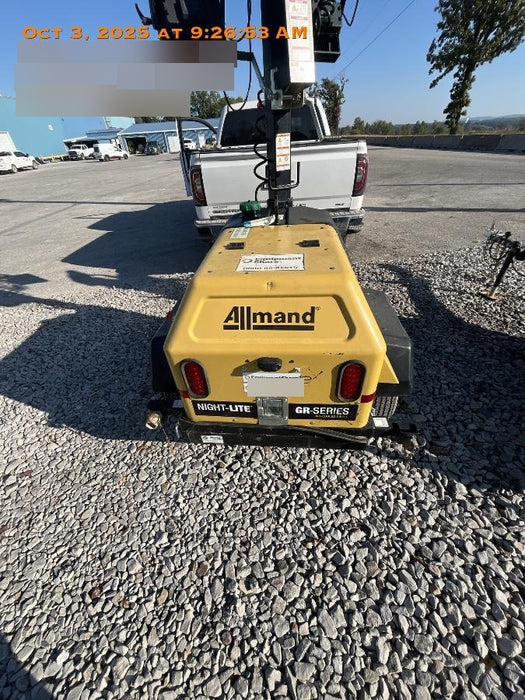 2022 Allmand NLV3GR (4) LED Light Fixture 350W, 23' Vertical Mast, 3kW Prime, Towable, Deep Sea L401, Leveling Jacks, Yanmar T4F 5.8hp