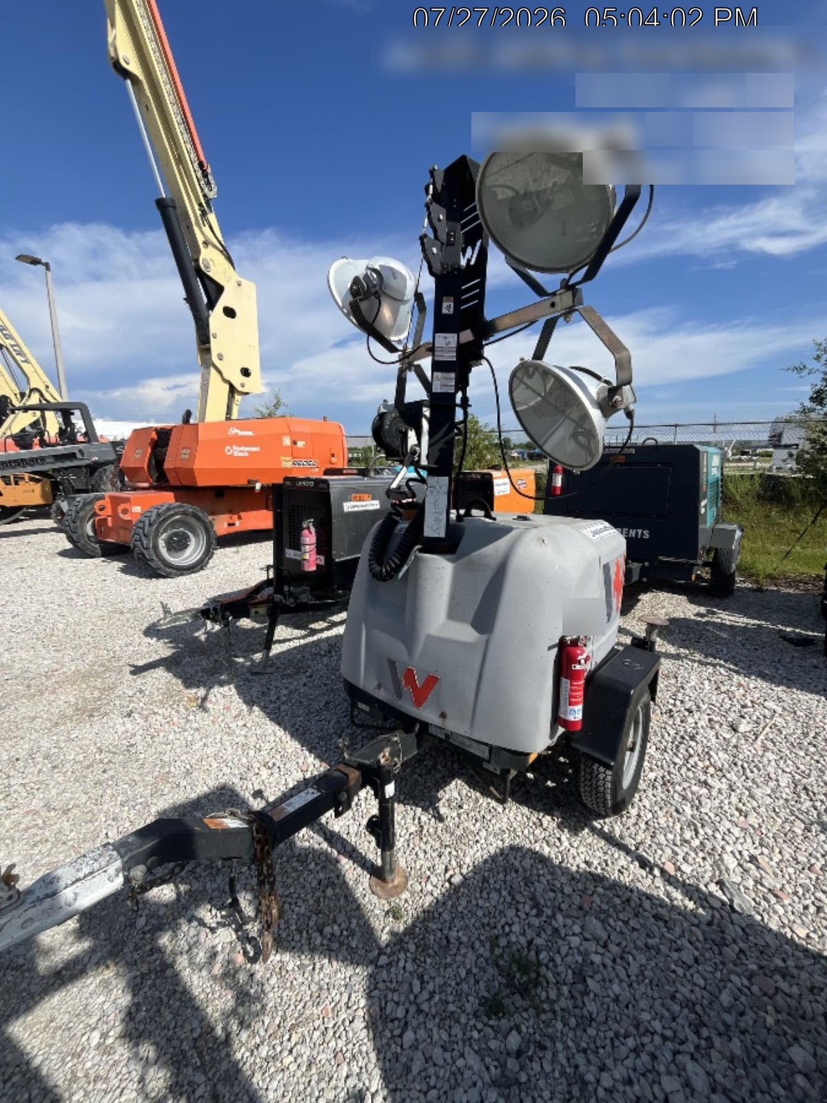 2019 Wacker Neuson LTV6L-MH Mobile Light Tower w/Fuel Level Sensor Installed