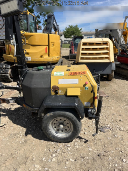 2022 Allmand NLV3GR (4) LED Light Fixture 350W, 23' Vertical Mast, 3kW Prime, Towable, Deep Sea L401, Leveling Jacks, Yanmar T4F 5.8hp