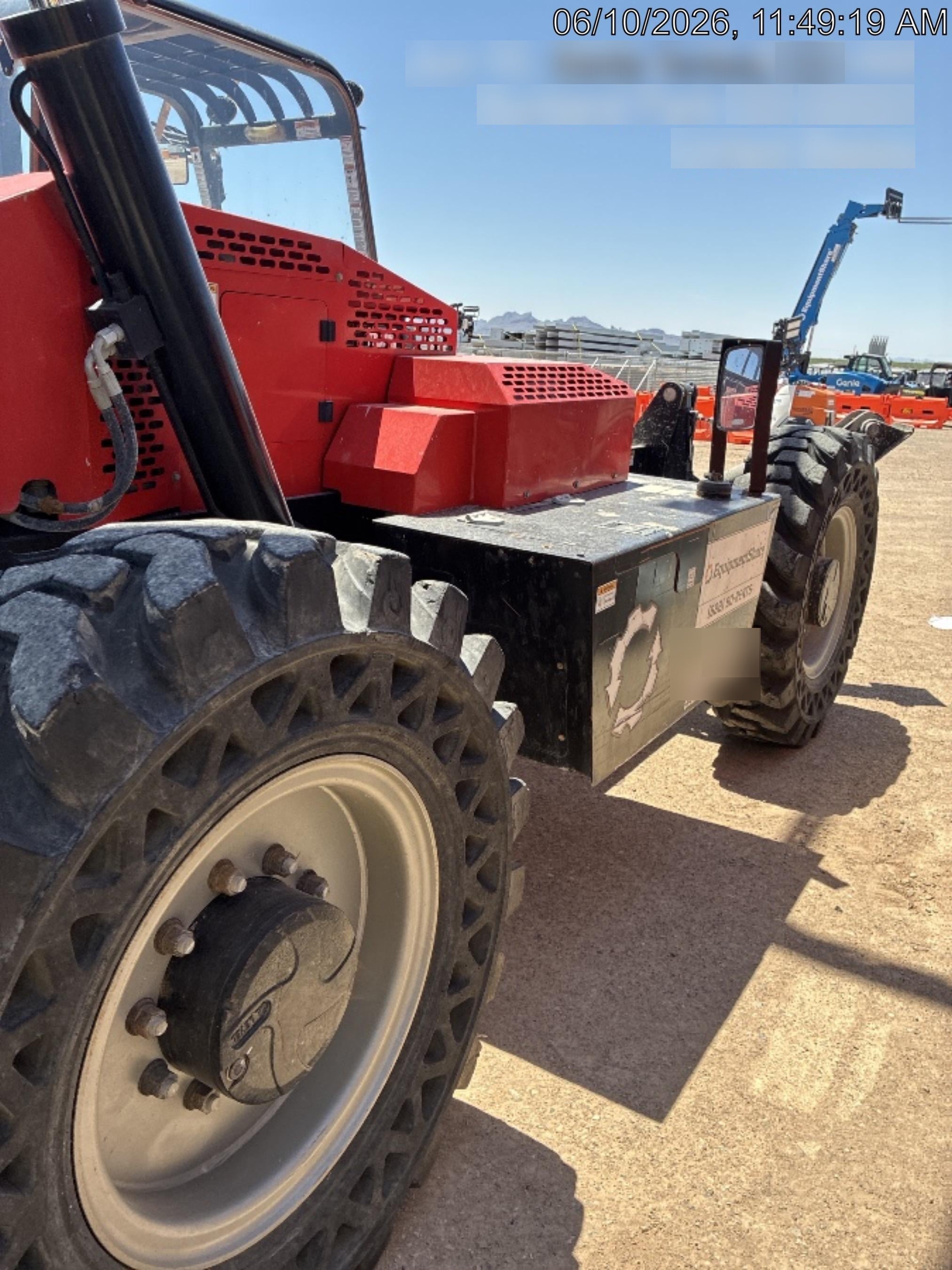 2019 Manitou MTA10055 Canopy, 120 HP, Solid Tires, Work Lights, Lift Hook, Auxiliary Hydraulics 66" Carriage and 60" Forks