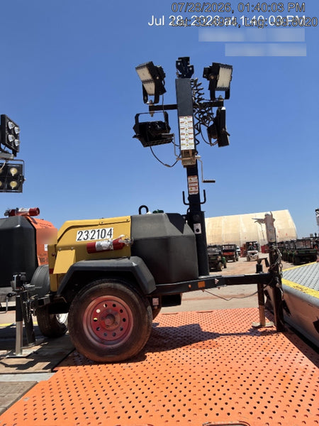 2022 Allmand NLV3GR (4) LED Light Fixture 350W, 23' Vertical Mast, 3kW Prime, Towable, Deep Sea L401, Leveling Jacks, Yanmar T4F 5.8hp