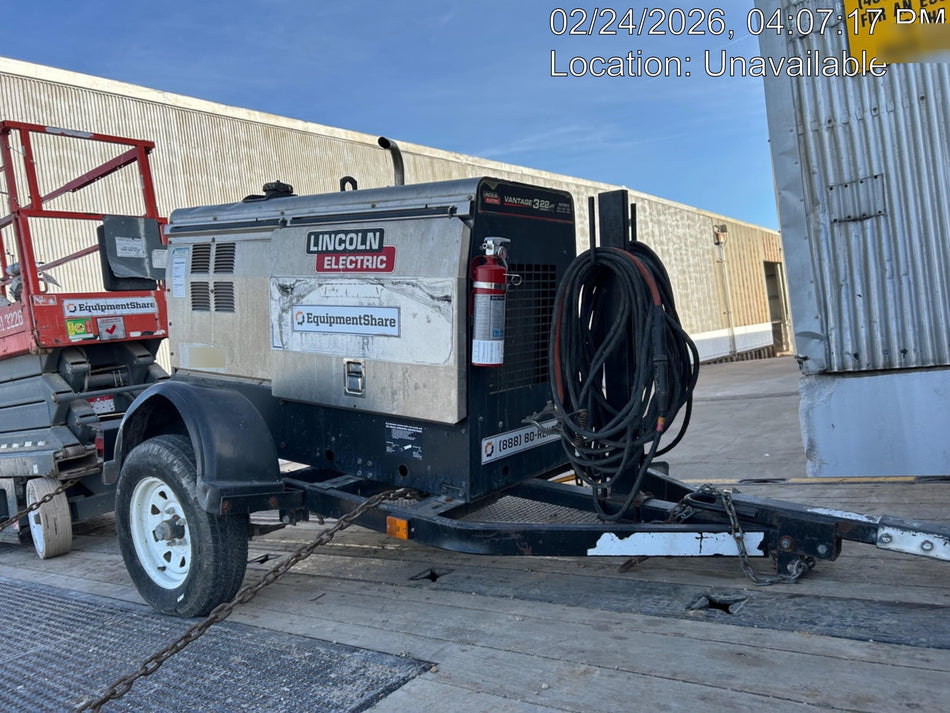 2019 Lincoln Electric Vantage 322 Welder Ready-Pak 3, Two wheel trailer, Fender and Light kit, Cable Rack
