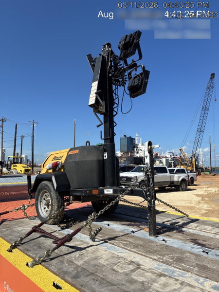 2022 Allmand NLV3GR (4) LED Light Fixture 350W, 23' Vertical Mast, 3kW Prime, Towable, ES Decals, T3