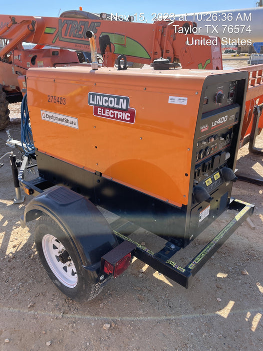 2022 Lincoln Electric LE400 Kubota V1505, Trlr, Cable Rack, Light Kit, ES Decals, T3