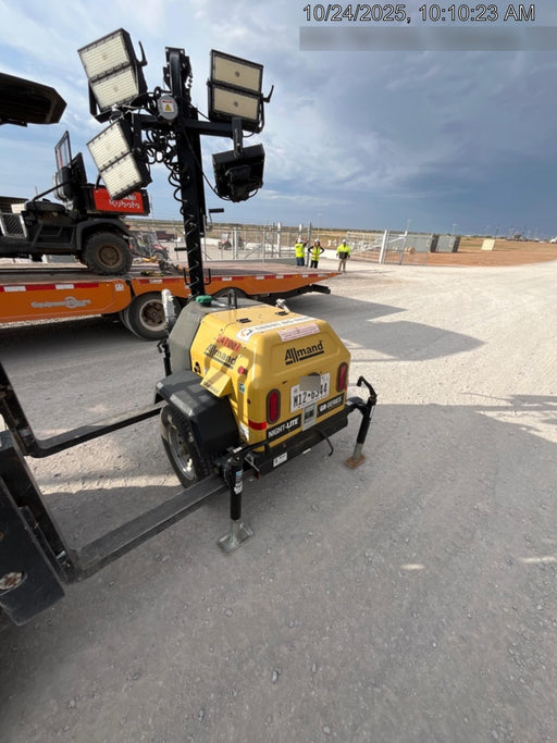 2022 Allmand NLV3GR (4) LED Light Fixture 350W, 23' Vertical Mast, 3kW Prime, Towable, ES Decals, T3