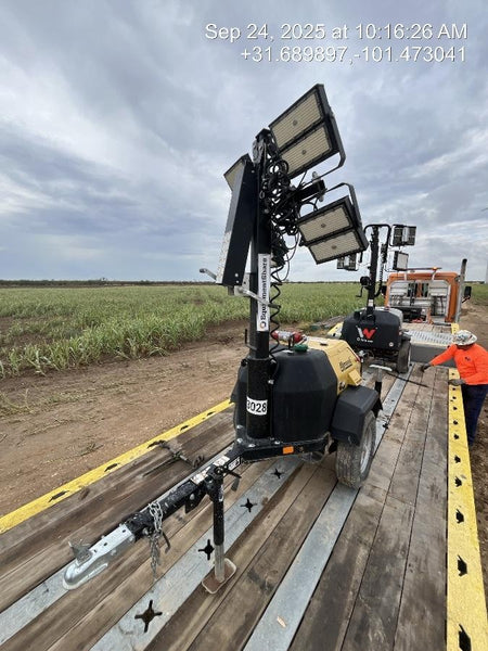 2022 Allmand NLV3GR (4) LED Light Fixture 350W, 23' Vertical Mast, 3kW Prime, Towable, ES Decals, T3