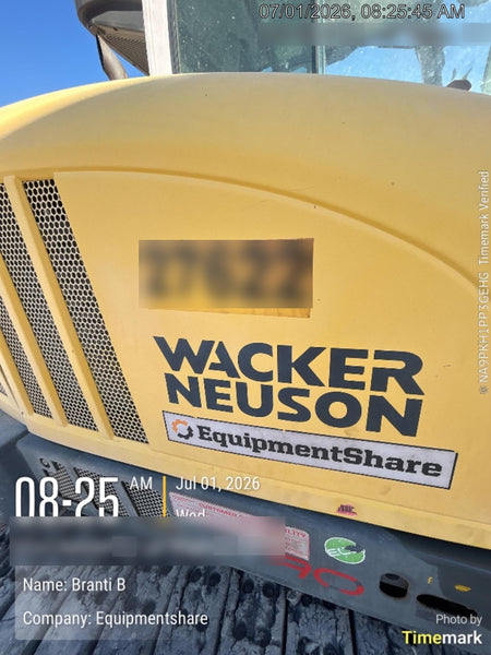 Wacker Neuson ET90 Enclosed Cab, Hybrid Tracks, Long Dipperstick, Bucket