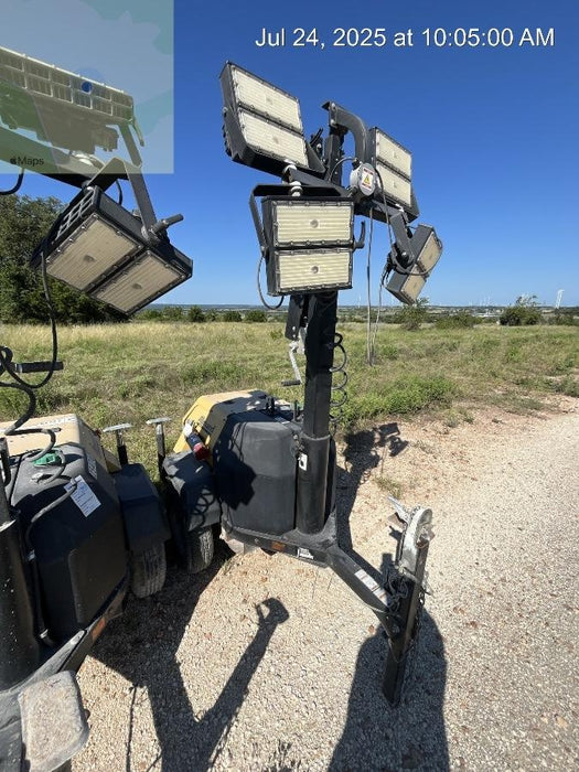 2022 Allmand NLV3GR (4) LED Light Fixture 350W, 23' Vertical Mast, 3kW Prime, Towable, Deep Sea L401, Leveling Jacks, Yanmar T4F 5.8hp