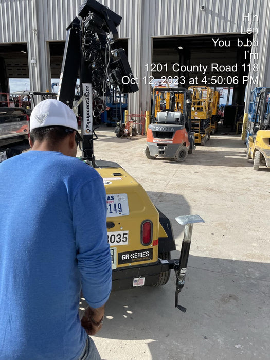 2022 Allmand NLV3GR (4) LED Light Fixture 350W, 23' Vertical Mast, 3kW Prime, Towable, ES Decals, T3