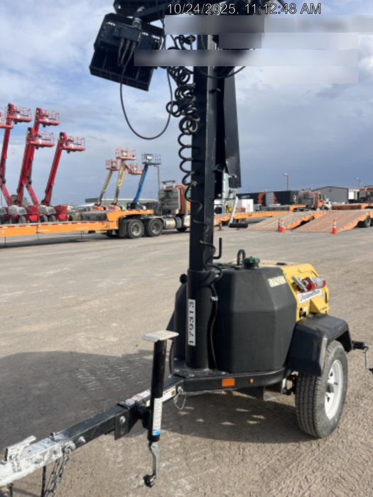 Allmand NLV3GR (4) LED Light Fixture 350W, 23' Vertical Mast, 3kW Prime, Towable, Deep Sea L401, Leveling Jacks, Yanmar T4F 5.8hp