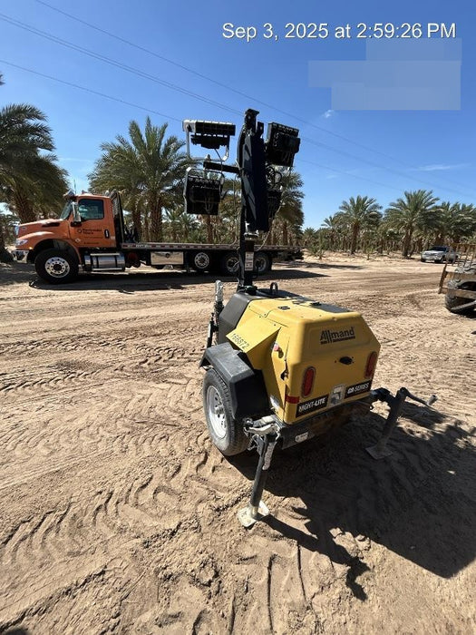 2021 Allmand NLV3GR (4) LED Light Fixture 350W, 23' Vertical Mast, 3kW Prime, Towable, Deep Sea L401, Leveling Jacks, Yanmar T4F 5.8hp