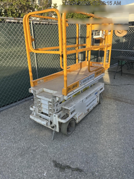 Custom Equipment HB-1430 <ul>
 <li>Hy-Brid Scissor Lift</li>
  <li>Platform capacity up to 670 lbs.</li>
  <li>Working height up to 20 ft</li>
  <li>Weighs under 1,700 lbs.</li>
  <li>Non-marking wheels </li>
</ul>