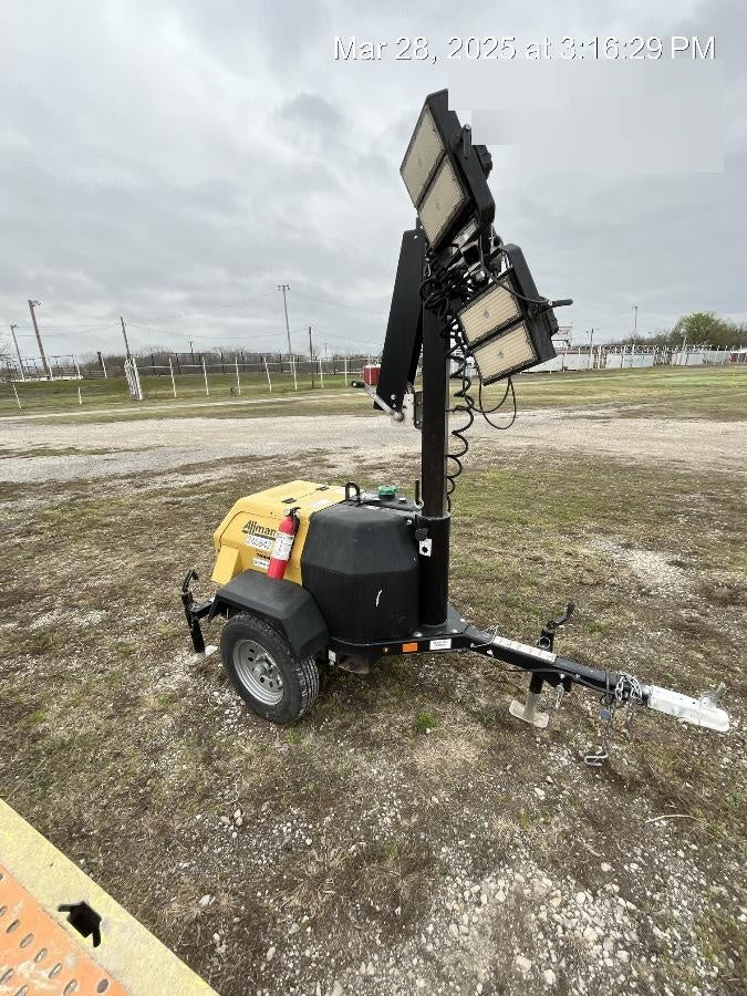 2020 Allmand NLV3GR (4) LED Light Fixture 350W, 23' Vertical Mast, 3kW Prime, Towable, Deep Sea L401, Leveling Jacks, Yanmar T4F 5.8hp