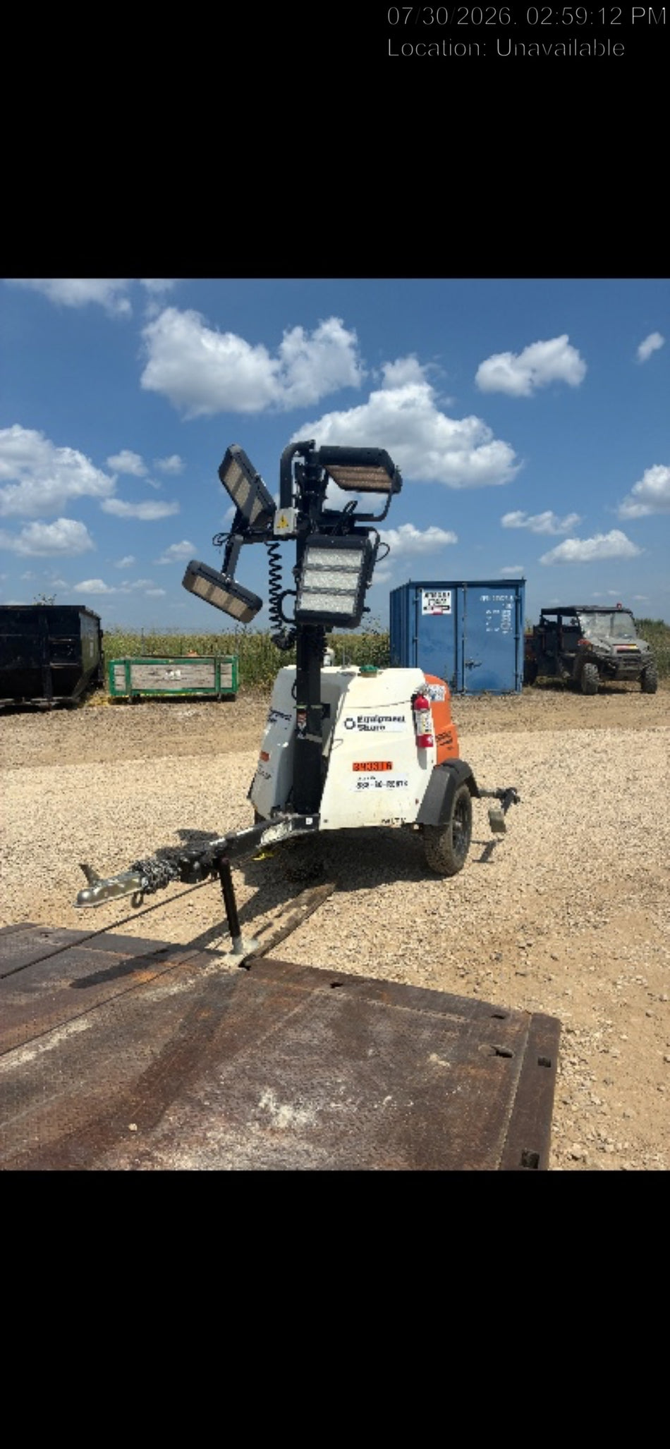 2024 Generac MLT2 Diesel, Flex Switch 120V Input, Powerzone Controller, 
(4) 320W LED Lights, 4kW Generator, 39.9 Gal Fuel Tank, 2" Ball, T3