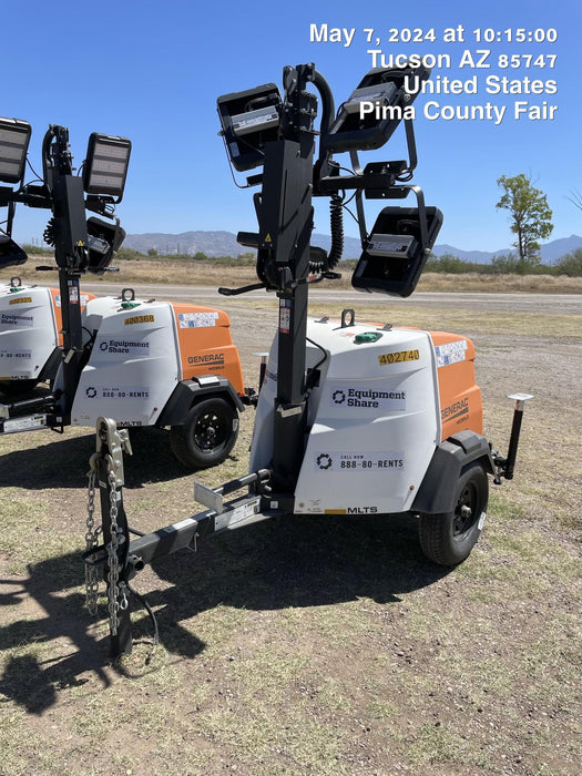 2024 Generac MLT2 Diesel, Flex Switch 120V Input, Powerzone Controller, 
(4) 320W LED Lights, 4kW Generator, 39.9 Gal Fuel Tank, 2" Ball, T3