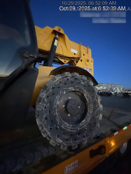 2019 JCB 512-56 Enclosed Cab, 109 HP, Solid Tires, Worklights, Beacon, Aux Hydraulics, Lifting Eye w/60" Carriage/60" Forks